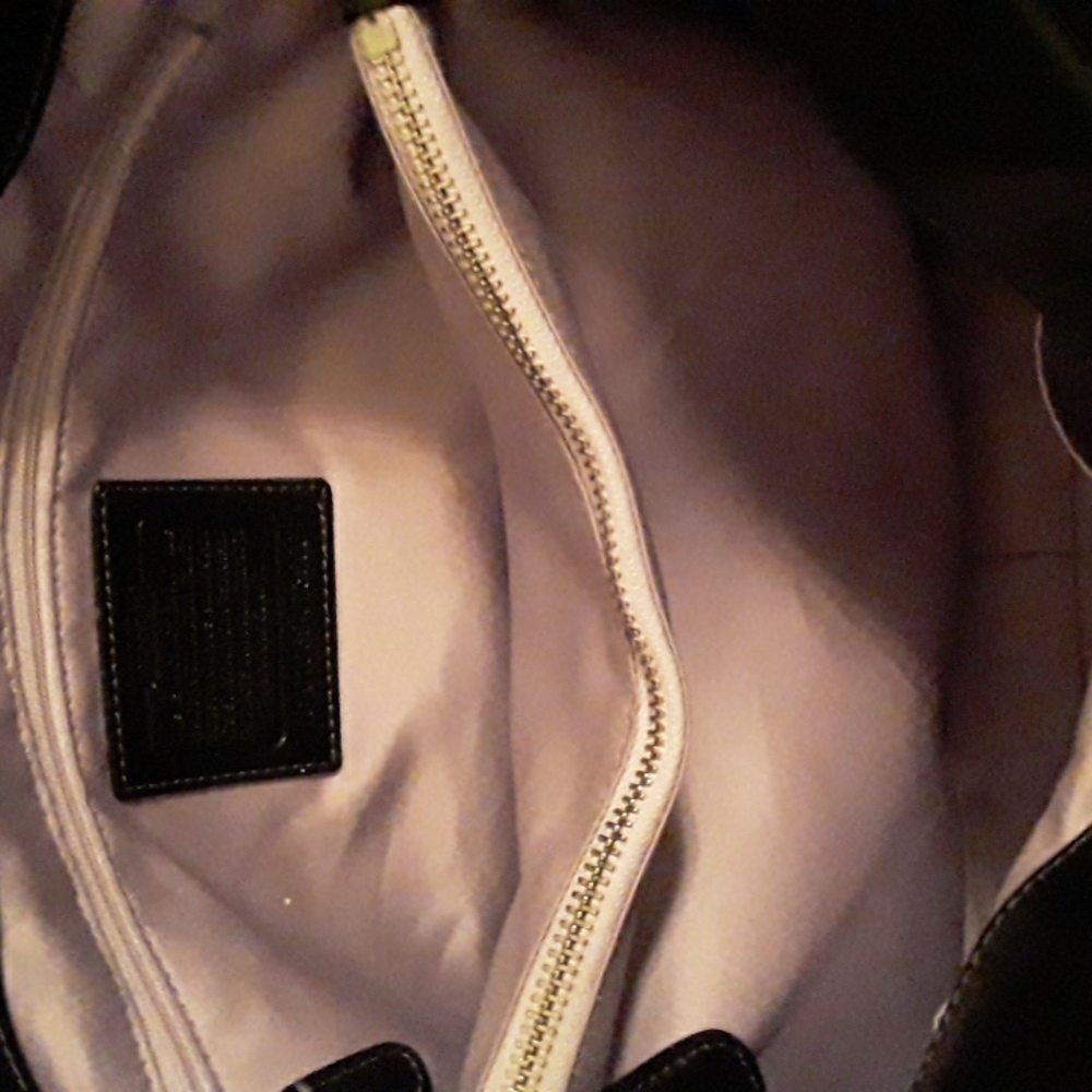 Coach Signature Cloth Bag Trim In Leather Gem